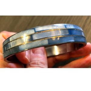 💥2 for $40💥Native American Silver Handmade Blue Stone Round Bangle Bracelet
